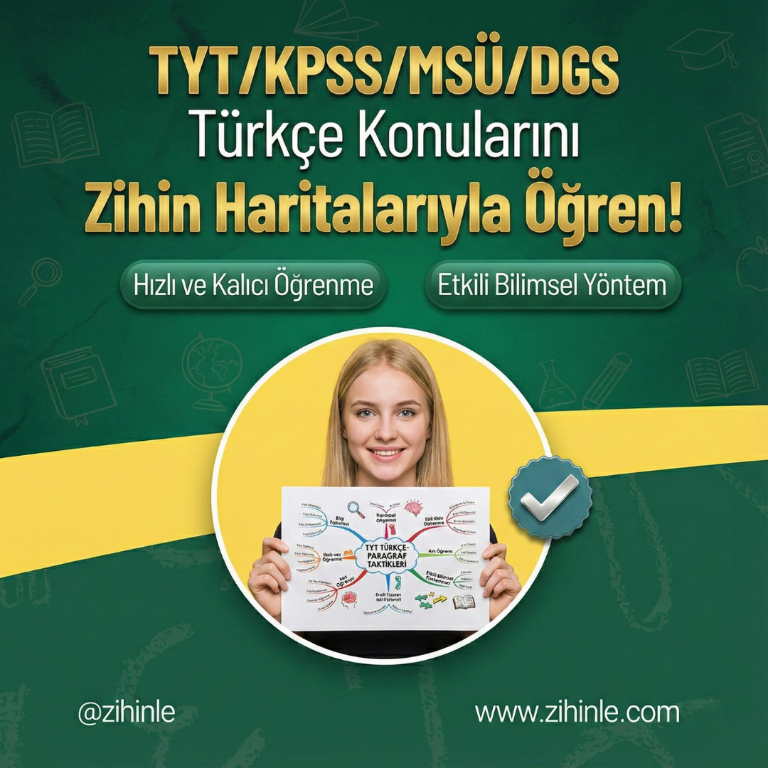 Zihin Haritaları İle TYT/KPSS/MSÜ Türkçe E-Kitap + Video Ders